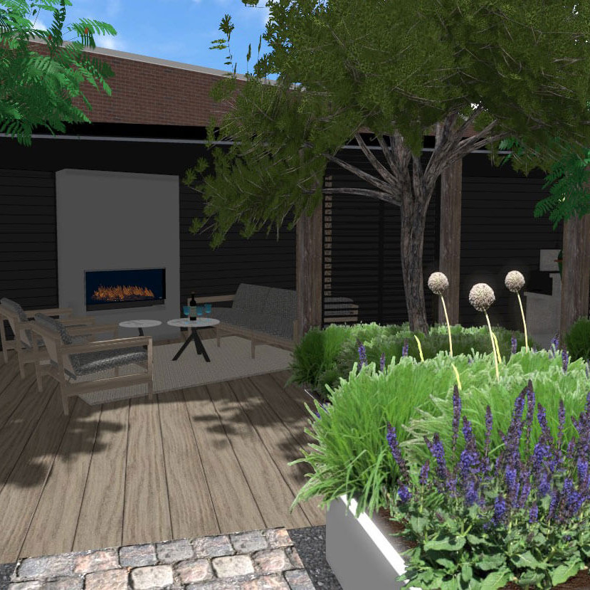 Biesot 3D tuinontwerp vijfhuizen hoofddorp haarlem